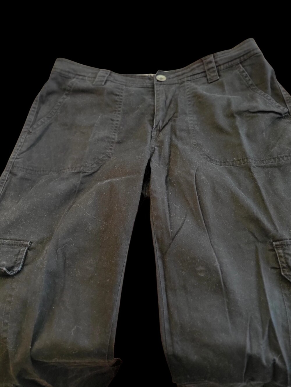 Lady Hathaway Casual Cargo Style Jeans Pants Black Summer Weight Cotton - Picture 2 of 5